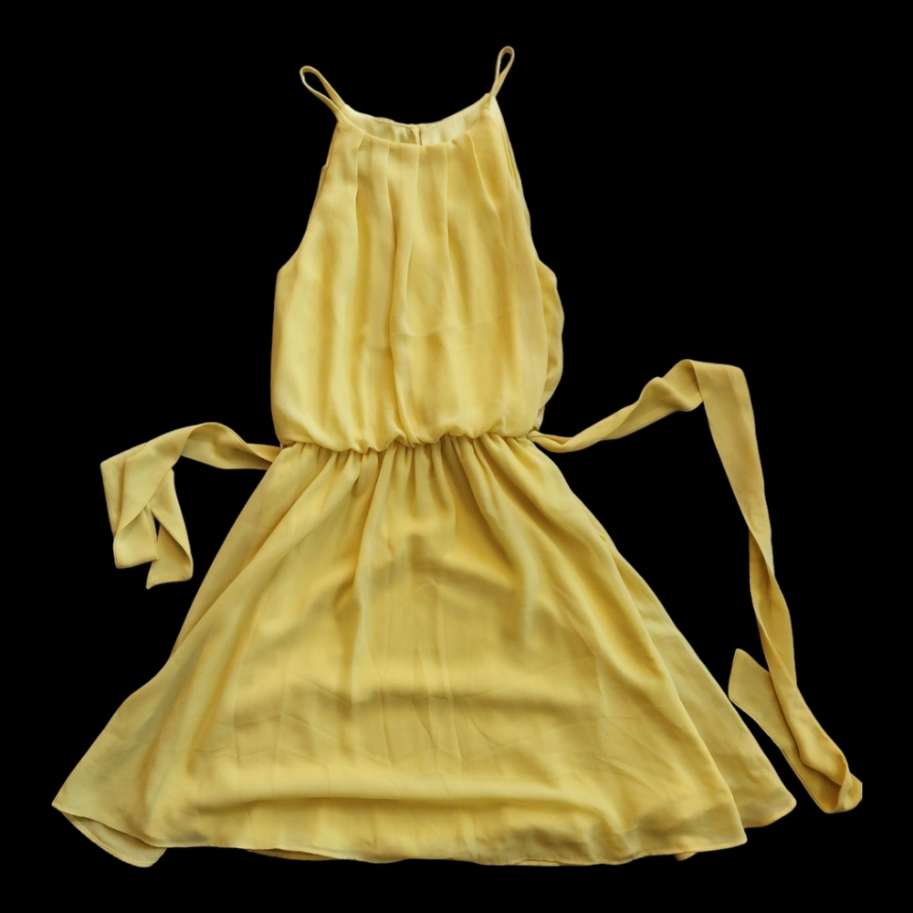 A. Byer Yellow Flowy Dress, M, NWOT